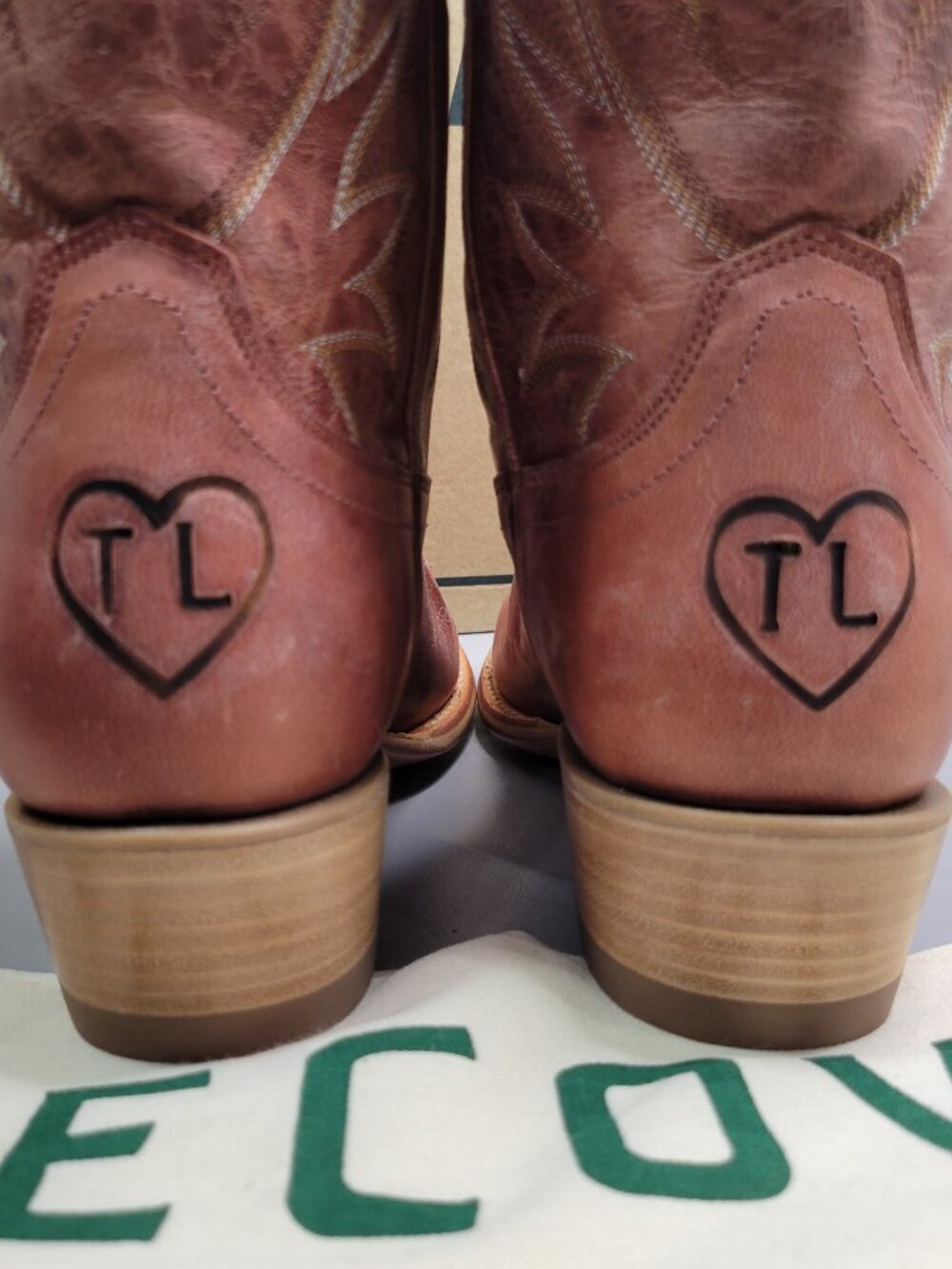 Tecovas the Jamie Women's Size US 8.5B Pink Frost Leather Cowgirl Boots - Picture 9 of 13